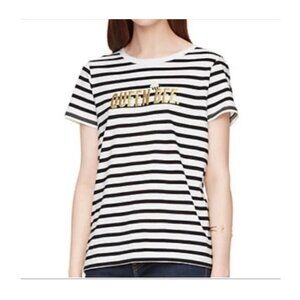 Kate Spade New York - “Queen Bee” Striped Graphic T-Shirt